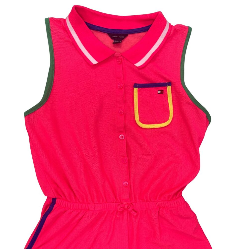 Tommy Hilfiger Big Girls Dolphin Hem Romper Size XL 16 Vibrant Neon Colors